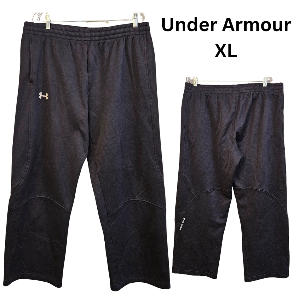 Under Armour XL Black Sweatpants Drawstring Elastic Waistband Thick Winter